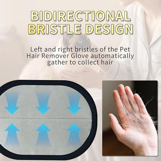 3 PCS Pet Hair Removal Gloves for Dogs & Cats - Reusable Electrostatic Magic Brush Pet Hair Remover Glove Tool for Couch, Clothing, Furniture, Carpet, Bed, Curtain, Car Seat