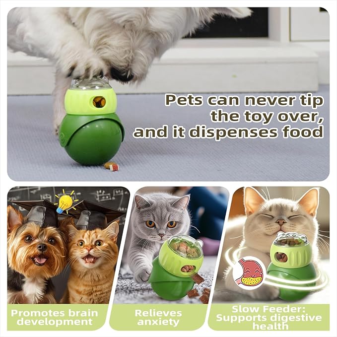 Interactive Wobble Cat Treat Dispenser – Slow Feeder Toy for Boredom & Overeating