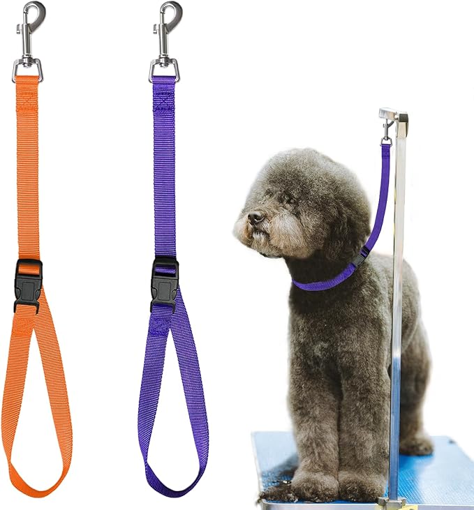 Pet Dog Grooming Loops,2 Pack Adjustable Nylon Restraint Noose Loop, Grooming Arm Accessories Fixed Dog Bathing Safety Tether Straps for Pet Grooming Table Bathtub (Style 3)