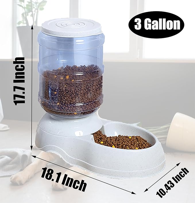Automatic Dog & Cat Feeder Station - Gravity Food Dispenser for Large Dogs & Travel Supply