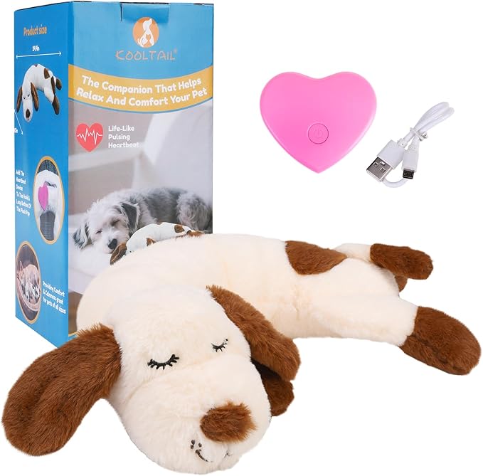 Heartbeat Puppy Calming Plush Toy — Anxiety Relief, Sleep Aid, Rechargeable