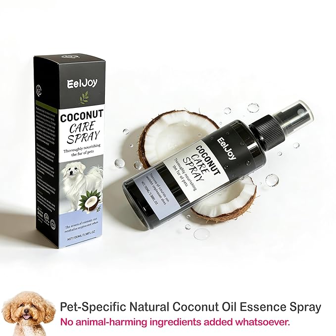 2-in-1 Electric Pet Grooming Brush with Coconut Oil Conditioner Spray, Professional Hair Styling Tool for Medium and Long Haired Dogs and Cats, Quick Hair Styling & Removing Loose Fur Knots