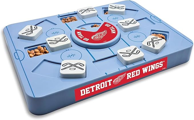 Pets First NHL Detroit RED Wings Large Puzzle Toy, New Size, Interactive Dog Treat & Slow Feeding Toy