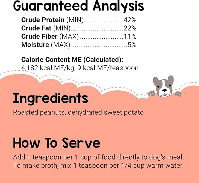 Flavors Food Topper for Dogs, Peanut Butter Recipe, 6-Ounce, Pack of 2