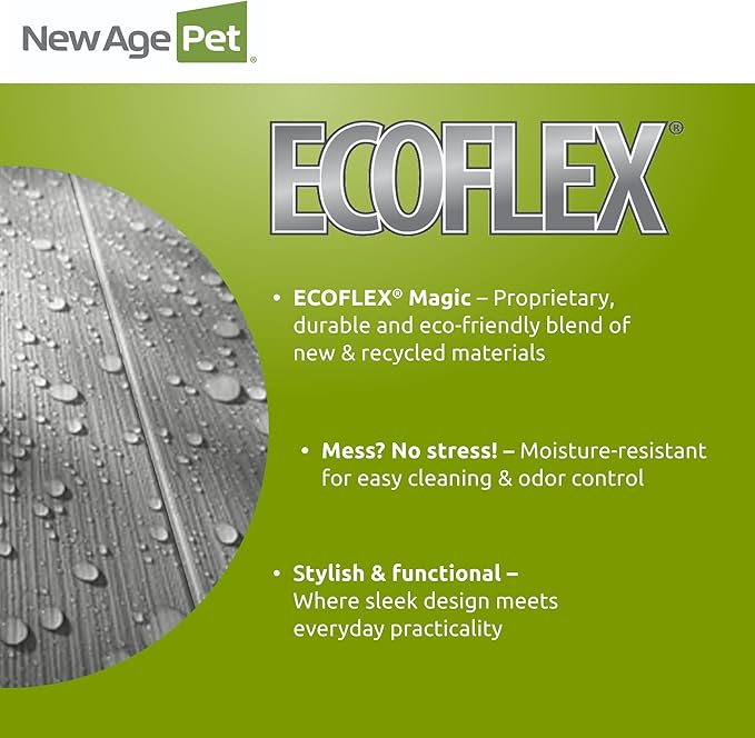 New Age Pet ECOFLEX InnPlace Dog Crate & End Table, Indoor Furniture Style Pet Kennel for Small, Medium, Large & XL Dogs, Durable Composite, Grey, Medium