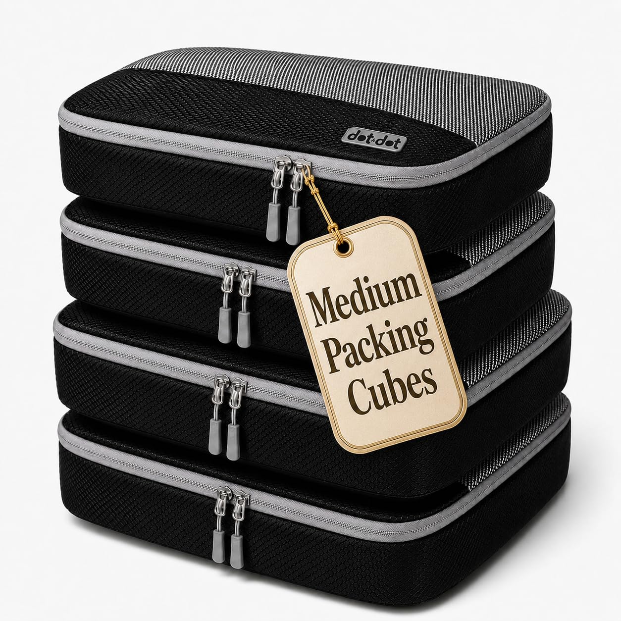 Dot&Dot Medium Packing Cubes - 4 Pcs Suitcase Organi | Home Organizati - Image 1