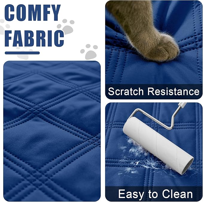 Smiry Waterproof Dog Bed Cover Blanket 30x70, Soft Reversible Pet Blanket, Washable Leakproof Cats Dogs Couch Cover for Sofa, Couch, Furniture, Lattice, Navy/Navy