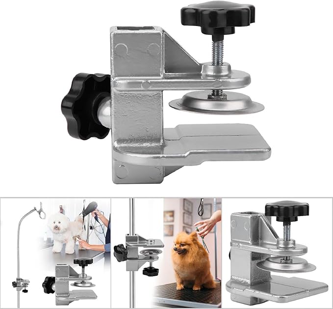 Pet Grooming Table Arms Clamp, Dog Cat Hair Dryer Clip Holder, H Bar Grooming Table Accessories (Inner Dia 2.3 * 2.3cm)
