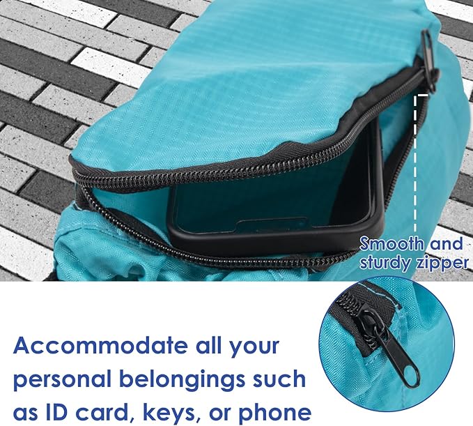 Trail maker Water Bottle Carrier Bag with Strap, Phone Pocket for Walking, Runs, Bike, Stainless Steel, Glass, Plastic