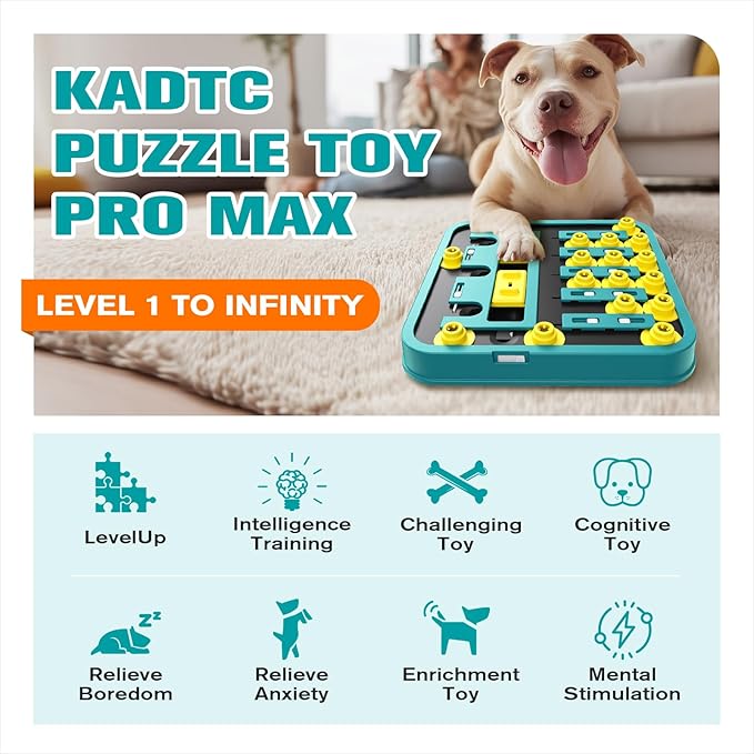 KADTC Extra-Large Size Dog Puzzle Toy Pro Max, Level 1 to Infinite Play for Smart Dogs Hard Mental Stimulation Toys, U.S. Brand