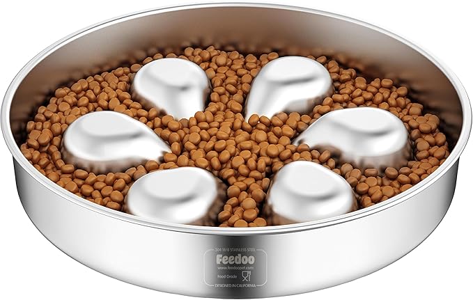 3Cups Slow Feeder + 1Gallon Double Layer No Spill Water Bowl