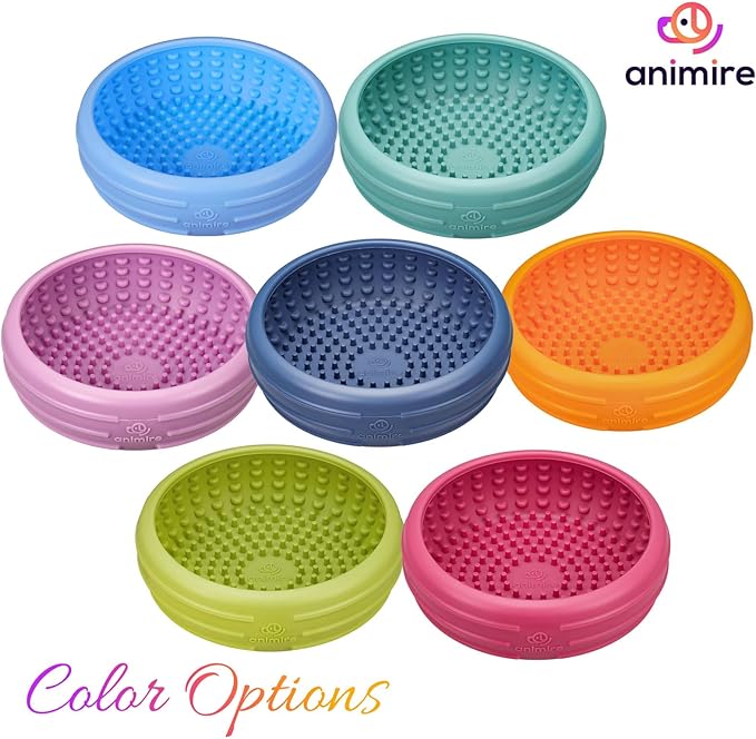 Dog Lick Bowl, Animire Freeze Lick Mat for Dogs, Non-Slip Slow Feeder Licking Bowl Enrichment Treat for Distraction Anxiety Relief, Food Grade Silicone, Dishwasher Safe(Teal,S)