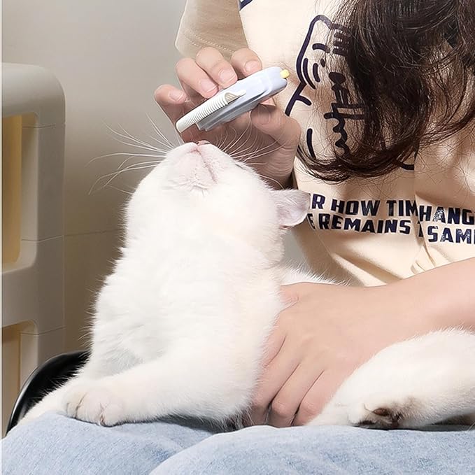 2pcs Pet Hair Remover Comb Set for Cats and Dogs, Dematting Grooming Brush with Fine Teeth, Portable Detangling Tool for Shedding Control and Knot Removal, Blue