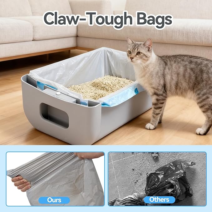 30 Count Cat Litter Box Bags Compatible with Neakasa and PetPivot Self Cleaning Litter Box, Extra Thick Heavy Duty Waste Bags with Drawstrings, 27" x 13"