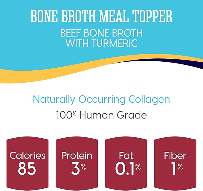 Solid Gold Beef Bone Broth for Dogs - Grain Free Dog Food Topper Rich in Collagen and Superfoods - Nutrient Dense Dog Gravy Topper for Dry Food - Promotes Gut Health and Hydration - Single