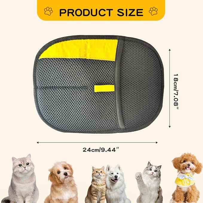 Electrostatic Pet Hair Removal Gloves: Quick Wiping - Reusable & Washable for Sofa Clothing Pet Beds Effortless Cats & Dogs Hair Remover for Busy Pet Owners (3pcs-Black)