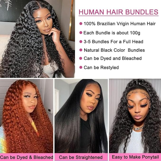 Selina Kinky Curly Bundles Human Hair 3 Bundles 14 14 14 Inch Bundles Unprocessed Remy Hair Extensions Brazilian Virgin Human Hair 100 Gram/Bundle Natural Black