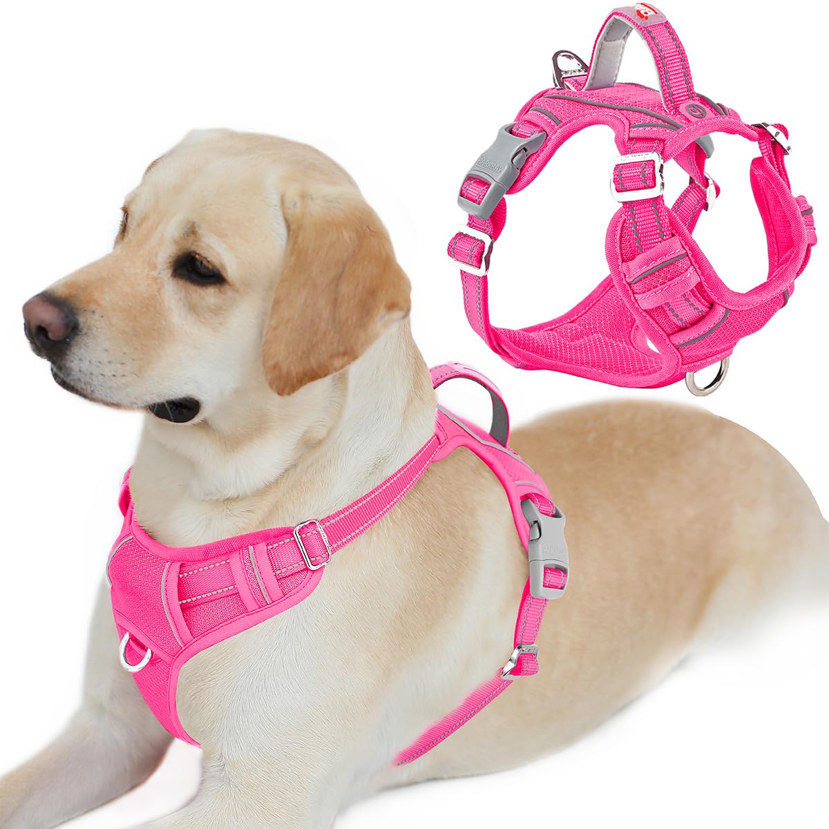 BARKBAY No Pull Dog Harness For Large Dogs,ID Tag Holder Dog Vest - Image 1