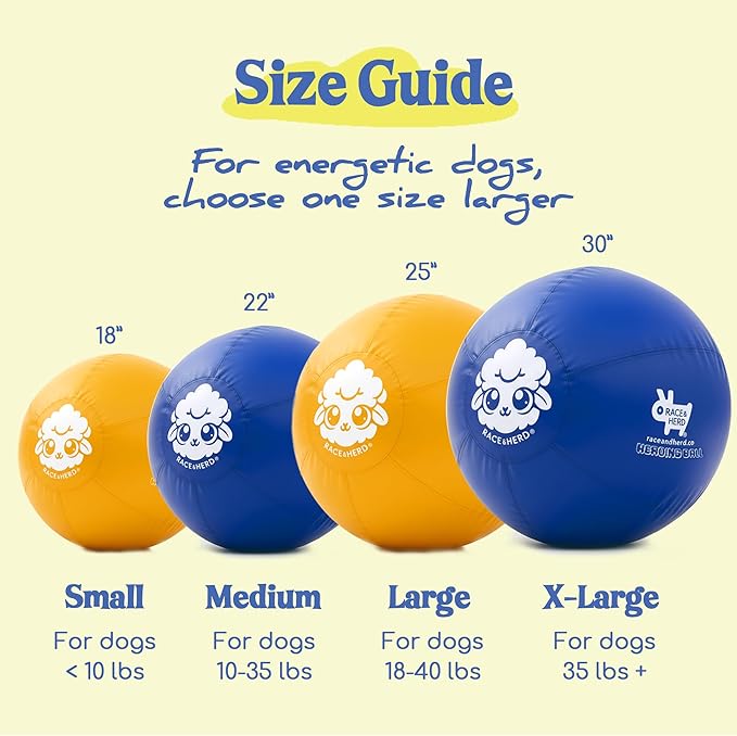 Race&Herd 30" Original XXL Herding Ball for Dogs - Herding Toys, Giant Dog Ball for Australian Shepherds, Border Collies - Durable Dog Outdoor Training Toy for Large Breeds & Horses (Blue)