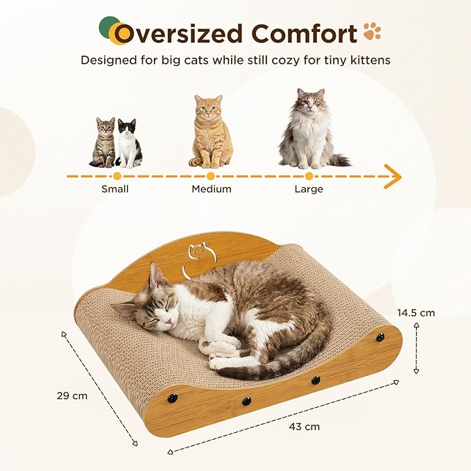 Gimars Wood Grain Cat Scratcher Sofa, MZB-CS-M