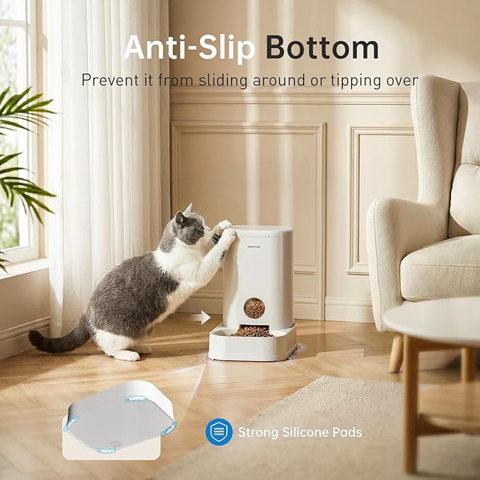 PAWGETHER® Gravity Cat Feeder, Self-Dispensing Dog Food Dispenser, Pet Food Station 1 Gallon/3.5L Capacity Automatic Pet Feeder Cat & Dog Food Bowl, Easy to Fill