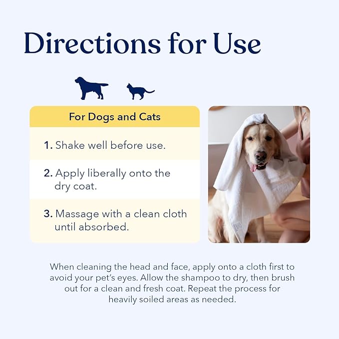 Honest Paws Dog Dry Shampoo - Waterless No Rinse Foaming Formula Reducing Itch Cleanse Hydrate Nourish Dry Skin and Smelly Coat Help Decrease Odor Shedding and Allergies - Oatmeal & Lavender - 6.3 oz