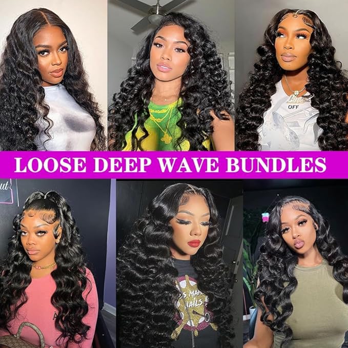 Deep Wave Human Hair Bundles Hair Bundles Wavy Deep Curly Human Hair Bundles Wet And Wavy Bundles Human Hair 1 Bundles Natural Black (Deep Wave, 14 Inch)