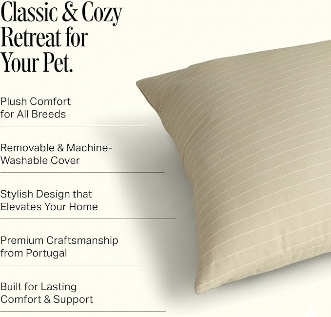Preston Lane Brody Luxury Dog Bed with Removable Washable Cover – Plush Comfort for Small Dogs – Stylish Modern Design, Made in Portugal, Small