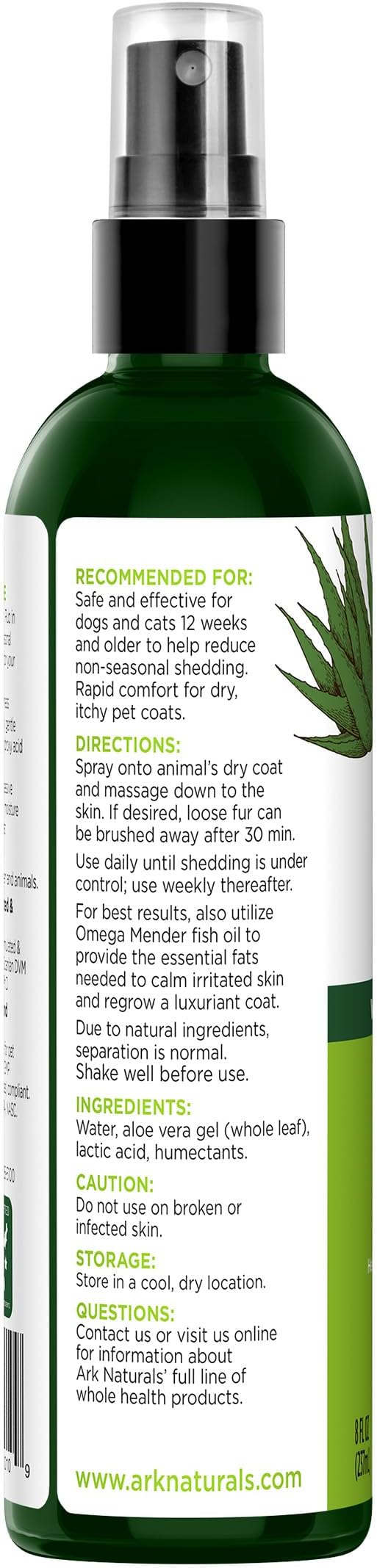 Ark Naturals Don't Shed On Me, Pet Anti-Shedding Spray, Natural Shedding Control, 8oz Spray Bottle