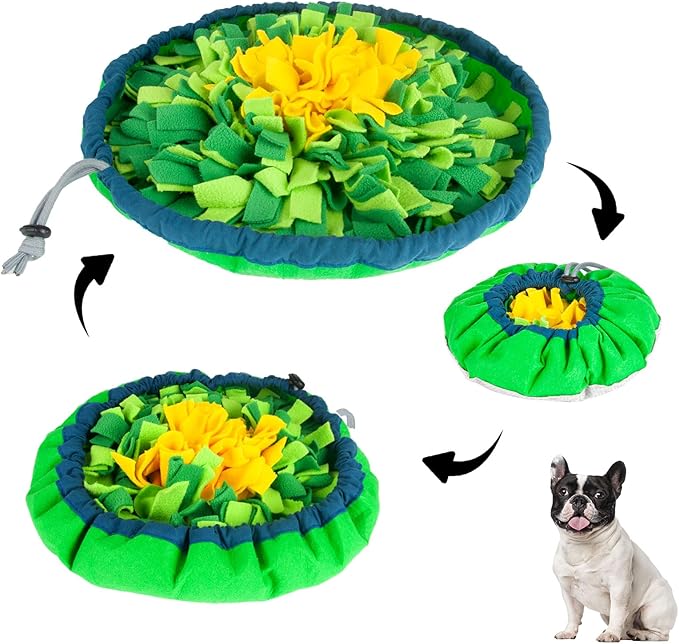 Snuffle Mat for Dogs Sniffing Feeding Mat,Dog Snuffle Mat Slow Feeding Bowl Dog Anti-Slip Nose，Adjustable Digging Toys Encourages Natural Foraging Skills and Mental Stimulation