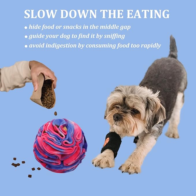 Snuffle Ball for Dogs, Slow Down Eating, Dog Enrichment Toys, Sniffle Interactive Treat Game, Enhance Sniffing, Dog Snuffle Puzzle Toy