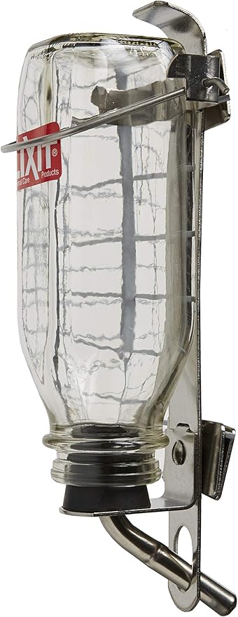 Lixit Heavy Duty Deluxe Glass Water Bottles for Birds, Dogs and Small Animals. (16oz Medium Tube)