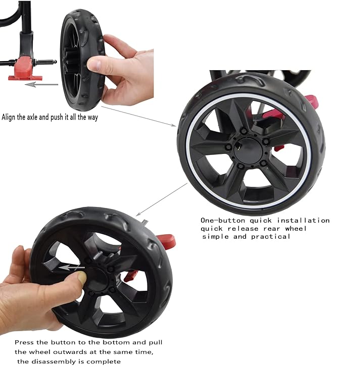ROODO 3 Wheel Pet Stroller Dedicate Wheel Set,Original,Fast disassembly,Replacement and Installation,No Additional Tools are Required