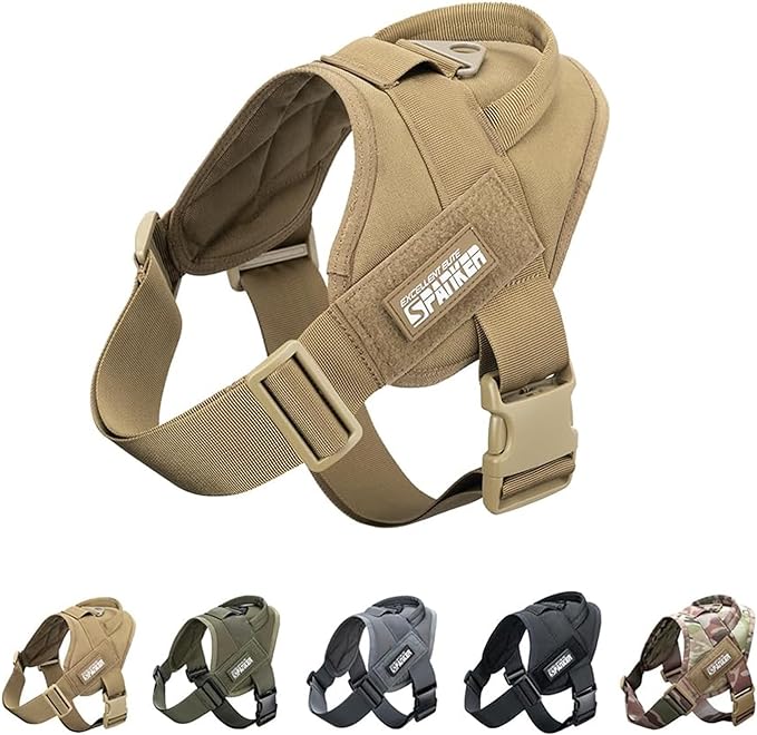 EXCELLENT ELITE SPANKER Tactical Dog Vest Training Military Patrol Service Dog Harness Easy Control Adjustable No-Pull Nylon Pet Harness with Handle for Small Medium Large Dogs(COB-XS)