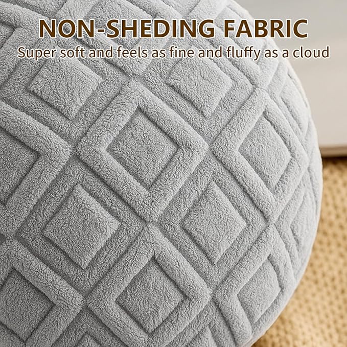 ShinHye Dog Bed for Small Dogs & Cats, Washable Calming Round Pet Bed with Non-Slip Bottom, Soft Indoor Puppy Bed(LX-Grey-23x23)