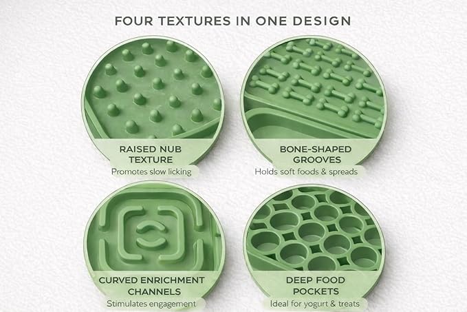 Hearth & Paw Silicone Lick Mat for Dogs – Slow Feeder & Enrichment Mat, Food-Grade 100% BPA-Free Silicone, Mental Stimulation,Better Digestions, Anxiety Relief, Multiple Colors Available (Sage Green)