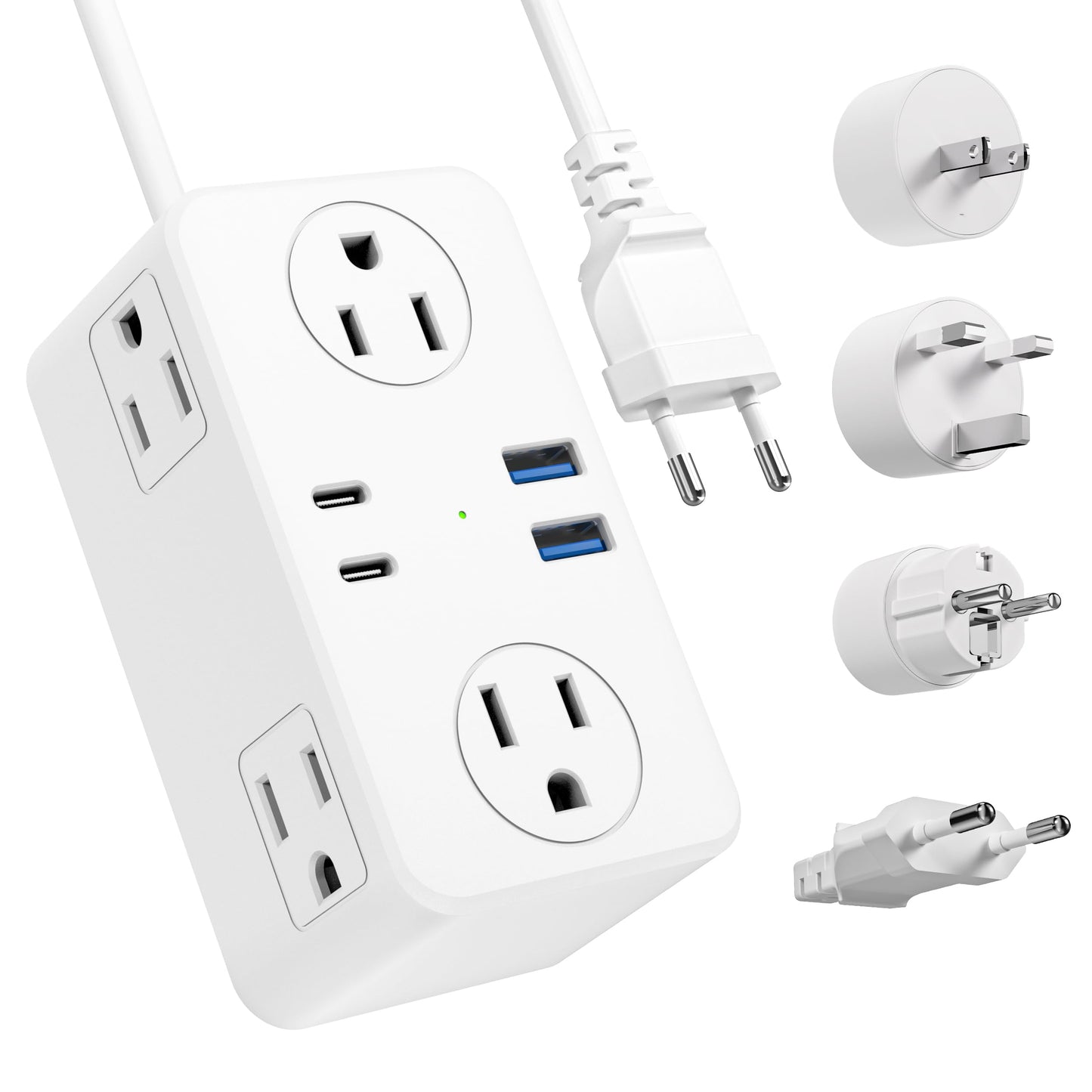 Kakyanill European Travel Plug Adapter, EU/UK/US Tra - Image 1