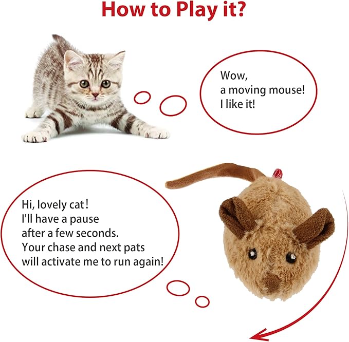 Gigwi Automatic Moving Mouse and Flapping Bird Cat Toy Big Size, 2 Pack
