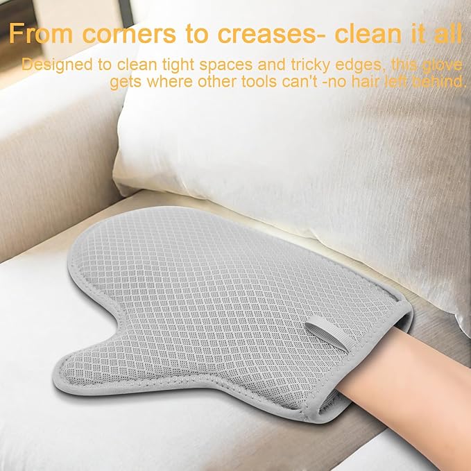 Pet Hair Removal Glove, 2025 Newly Upgraded Electrostatic, Reusable & Washable, Ergonomic Design for Pet Hair on Furniture, Clothes, Car Seats, Carpet (2PCS)