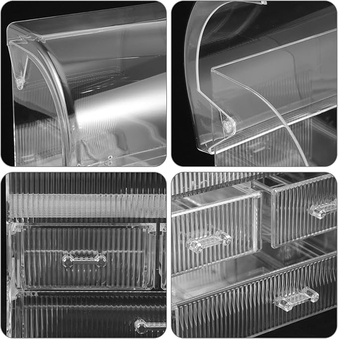 MERRYHAPY Large Capacity Makeup Organizer Box Acrylic Drawer Storage Desktop Makeup Organizer