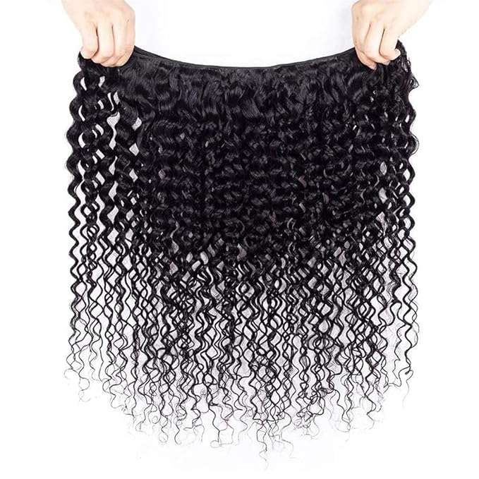 Selina Kinky Curly Brazilian Curly Hair Bundles Unprocessed Remy Hair Extensions Brazilian Virgin Human Hair 100 Gram/Bundle Natural Color (22Inch, Curly)