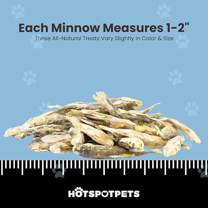 hotspot pets Freeze Dried Minnows Treats for Cats & Dogs (1 Pound Bag Over 400 PCS) (Made in USA) All Natural, High Protein, Rich in Omega-3s, Grain-Free,Perfect for Training, Topper or Snack