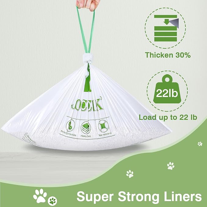 Cat Litter Box Liner Compatible with Litter Box Robot 4 & 3, Waste Bags 50 Pack, Waste Drawer Liners Heavy Duty White