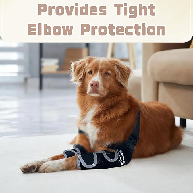 Dog Elbow Protector for Canine Elbow Dysplasia - Offers Elbow Warm and Stable, Reflective Pet Recovery Suit Taper Collar Alternative, Pet Wounds Prevent Licking, M
