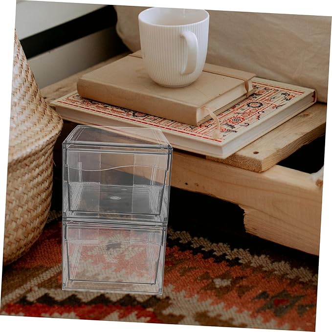 2pcs Stackable Acrylic Makeup Organizer for Desktop Storage Versatile Cosmetic and Office Supplies Organizer Stylish Bathroom Storage