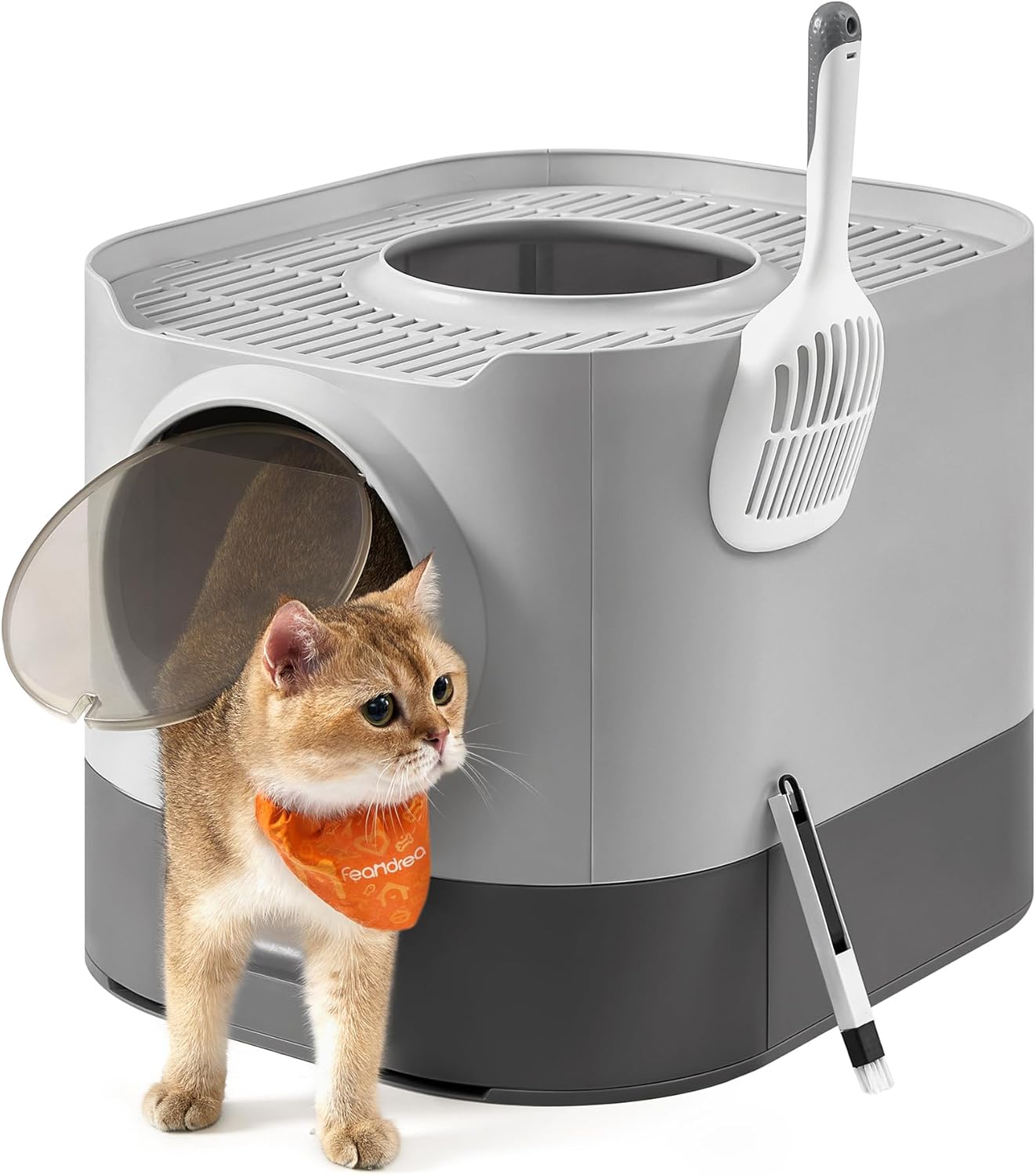 XL Enclosed Cat Litter Box with Slide-Out Tray — Anti-Tracking, 3-Way Door