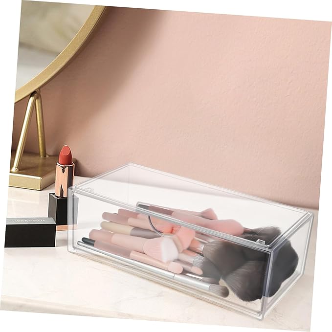 3pcs Makeup Organizer Lid Stackable Lipstick Holder Cosmetic Storage Box for Vanity and Desk for Skincare and Makeup Accessories