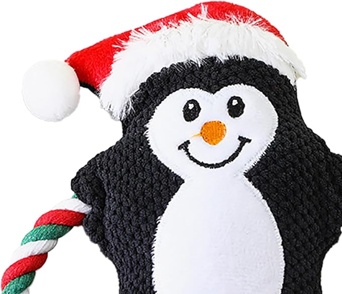 Squeaky Plush Dog Toys for Anxiety Relief & Teeth Maintenance | Cute Cartoon Interactive Stuffed Toy for Dogs/Cats | Trusted Chew - Strong Material, Portable Pet Plaything (Black)