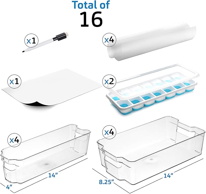 STORAGEBUD Fridge Organizer - 10 Pieces refrigerator organizer bins - Pantry Organization and Storage for Fridge & Refrigerator- BPA Free Freezer Organizer Bins