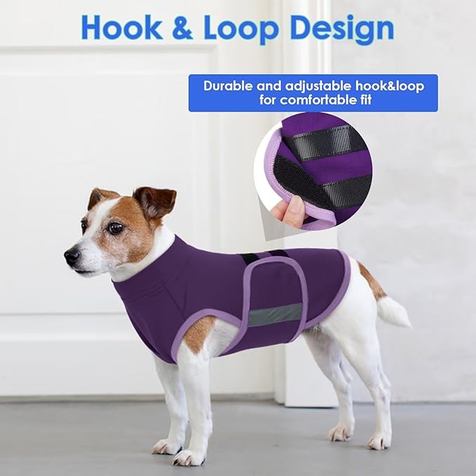 MIGOHI Dog Anxiety Relief Coat,Comfort Anxiety Vest for Dogs,Adjustable Dog Anxiety Calming Wrap for Fireworks,Thunderstorms,Travel, Separation, Anxiety Jacket for Large Dogs, XL,Purple